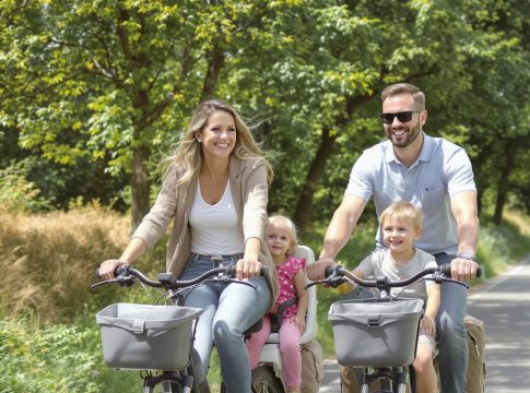 Elektromos kerékpár családi kirándulásokhoz: gyerekülés, csomagtartó és biztonság