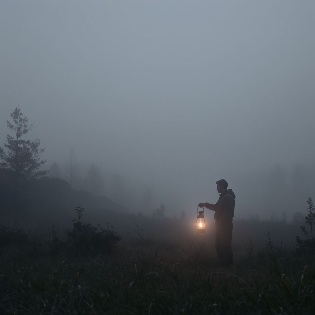 A ködben lévő lámpa a keresés és útkeresés szimbóluma.